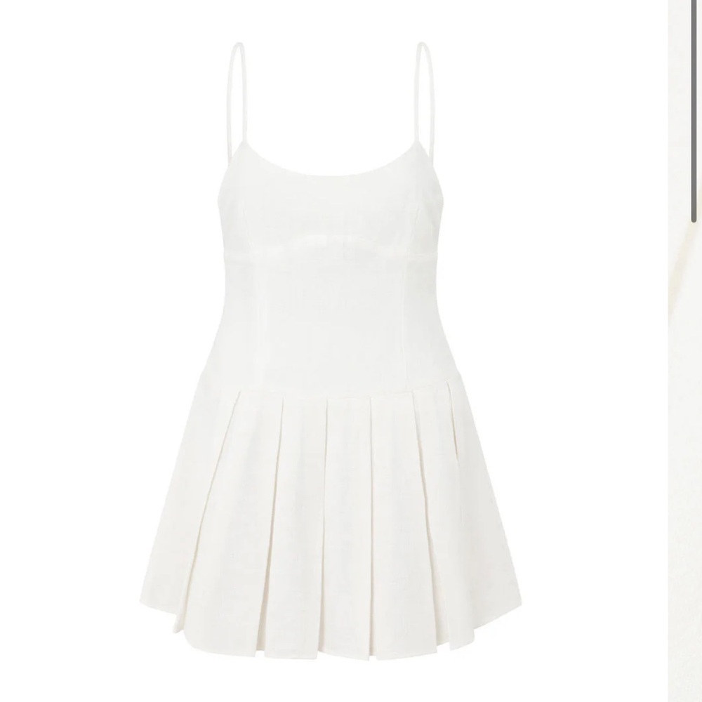 Sabo skirt Angelica White Pleated Mini Dress